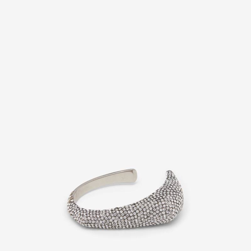 Alexander McQueen Women's Silver Jewelled Claw Cuff - M (Brass)